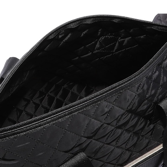 NEW Black Quilted Weekender Bag - Picture 5 of 8